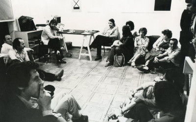 1975 Roma: dibattito alla Galleria della Trinità